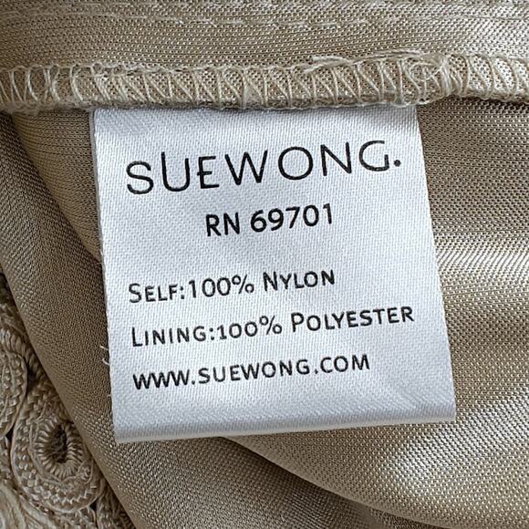 Sue Wong Nocturne Soutache Lace Cocktail Dress Size 2 Ivory Sheer Lined Wedding - Picture 12 of 14